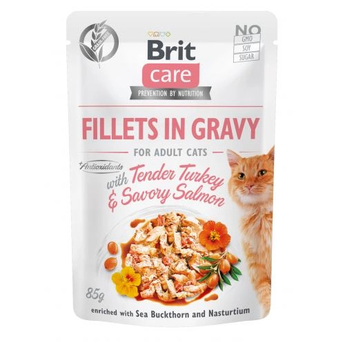 Brit Care Cat у соусі ніжна індичка та пікантний лосось