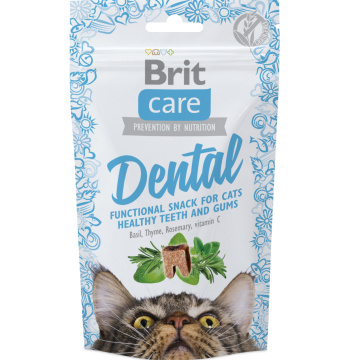 Brit Care Cat Snack Dental Лакомства для поддержания здоровья зубов у кошек