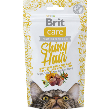 Brit Care Cat Snack Shiny Hair Лакомства для поддержания красоты шерсти у кошек