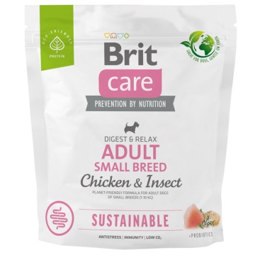 Brit Care Dog Sustainable Adult Small Breed з куркою та комахами для собак малих порід