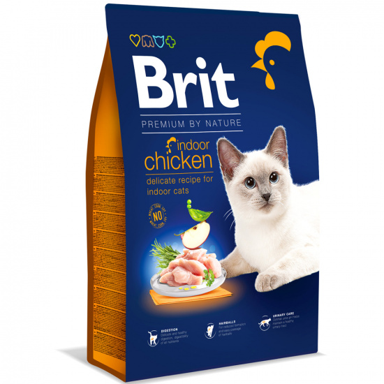Brit Premium by Nature Cat Indoor для котов, живущих в помещении, с курицей