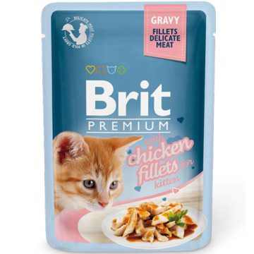 Brit Premium Куряче філе в соусі для кошенят