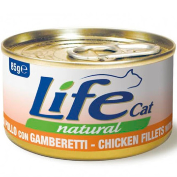 Life Cat Natural Chicken Fillets with Shrimps Куряче філе з креветками