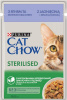 Cat Chow Sterilised Ніжні шматочки з ягням та зеленою квасолею для кастрованих котів