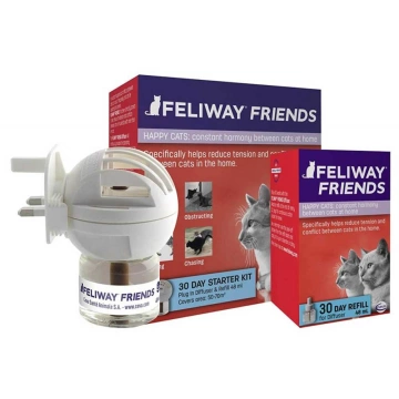 Ceva Feliway Friends (Феливей Френдс) диффузор + сменный блок – успокаивающее средство для кошек во время стресса, при содержании нескольких кошек в доме, 48 мл