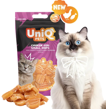 Ласощі для котів Uniq PETS CAT SNACKS MIMI Міні чіпси з курки та тріски