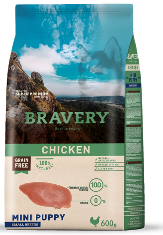 Сухий корм для цуценят дрібних порід BRAVERY Chicken Mini Puppy з куркою