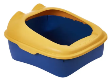 Туалет для котів з лопаткою Derby Plastic Cat Litter Box, yellow-blue