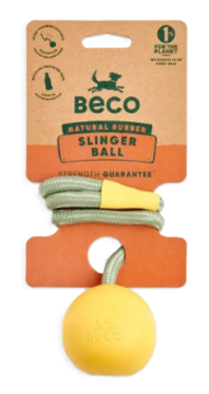 Іграшка м'ячик на мотузці для собак Beco Pets Slinger Ball Жовтий