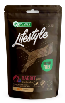 Лакомство для кошек, мясо кролика с черникой, Nature's Protection Lifestyle Rabbit with Blueberries
