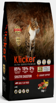 Сухой корм Klicker для взрослых кошек с чувствительным пищеварением с ягненком