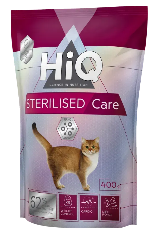 Сухий корм HiQ Sterilised care для дорослих стерилізованих кішок та кастрованих котів
