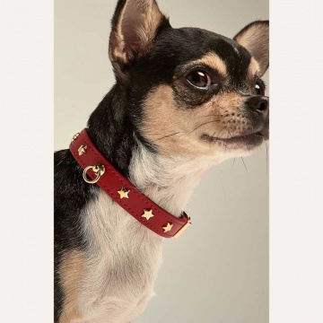 Шкіряний нашийник BranniPets - Nara Toy studded red collar