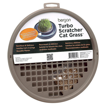 Coastal Turbo Cat Grass in container трава для котів, контейнер, зерна пшениці, вермікуліт