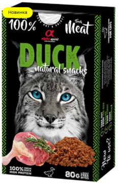 ALPHA SPIRIT Cat Duck Natural Snacks Напіввологі ласощі для дорослих котів всіх порід з качкою