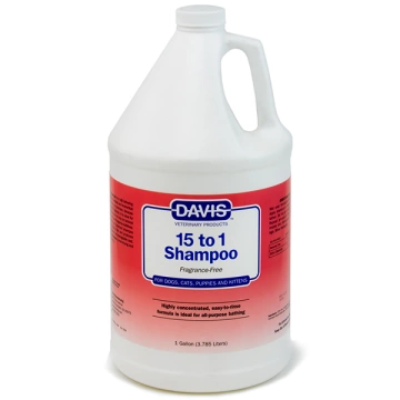Davis 15 to 1 Fragrance-Free 1:15 шампунь без запаху для собак та котів, концентрат