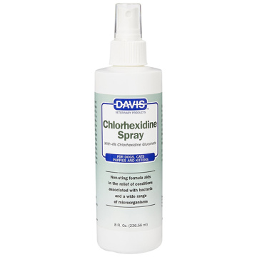 Davis Chlorhexidine Spray Дэвис Хлоргексидин спрей с 4% хлоргексидином для собак и кошек с заболеваниями кожи и шерсти