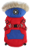 Зимовий жилет для собак з капюшоном та хутром Derby Red/Blue