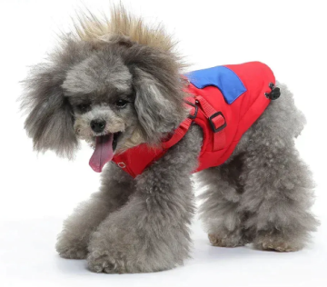 Зимовий жилет для собак з капюшоном та хутром Derby Red/Blue