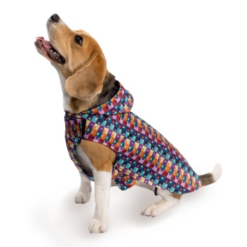 Дождевик для собак Barksi Textile с капюшоном Печворк