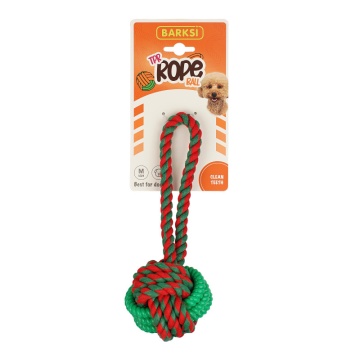 Іграшка для собак Barksi TPR Rope Ball м'ячик на канаті з TPR вставкою