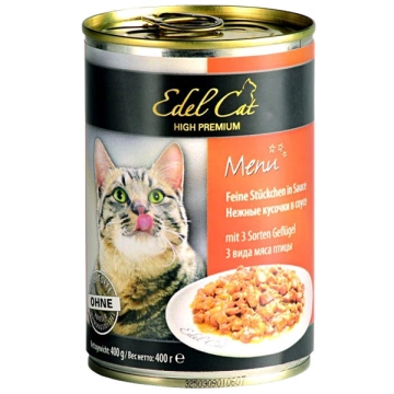 Edel Cat 3 types of poultry meat in sauce