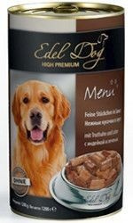 Edel Dog Кусочки с индейкой и печенью в соусе