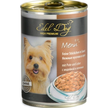 Edel Dog Шматочки з індичкою й печінкою в соусі