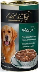 Edel Dog Кусочки с кроликом и рисом в соусе