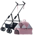 Коляска для котів і собак Bestopet Pink 3 in1 зі знімною переноскою