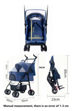 Коляска для котів і собак Bestopet Grey 3 in1 зі знімною переноскою