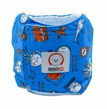 МISOKO & CO підгузки багаторазові для кобелів, з восьминогом, блакитні.