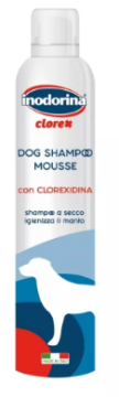 Шампунь мусс с хлоргексидином для собак и щенков Inodorina Clorex Shampoo Mousse