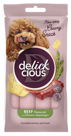 Delickcious Кремові ласощі – яловичина з додаванням сиру та спаржі