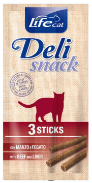 Стики для кошек Life Cat Deli Snack с говядиной и печенью.