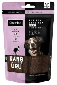 М'ясні натуральні ласощі для собак 100% Кенгуру Chewies Fleischstreifen Soft Ente для всіх вікових груп