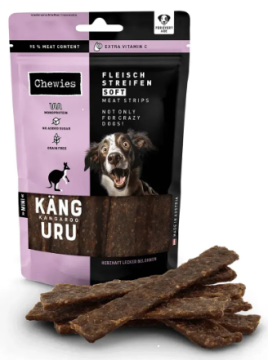 Мясное натуральное лакомство для собак 100% Кенгуру Chewies Fleischstreifen Soft Ente для всех возрастов