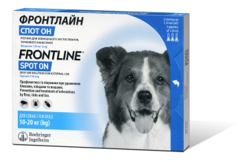 Капли Frontline Спот он для собак весом от 10 до 20 кг