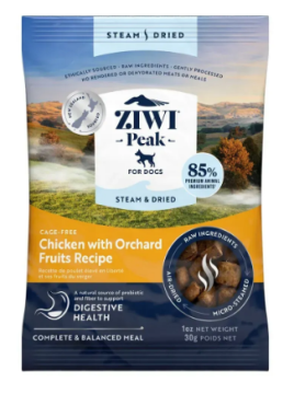 Повнораціонний сухий корм для собак Ziwi Peak Steam Dried Chicken with Orchard Fruits Recipe Курка з садовими фруктами