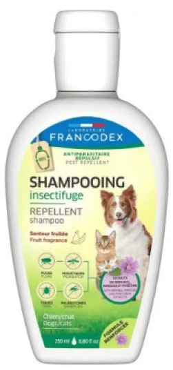Шампунь-репелент Francodex Laboratoire Repellent від бліх і кліщів для котів і собак з гераніолом, фруктовий аромат