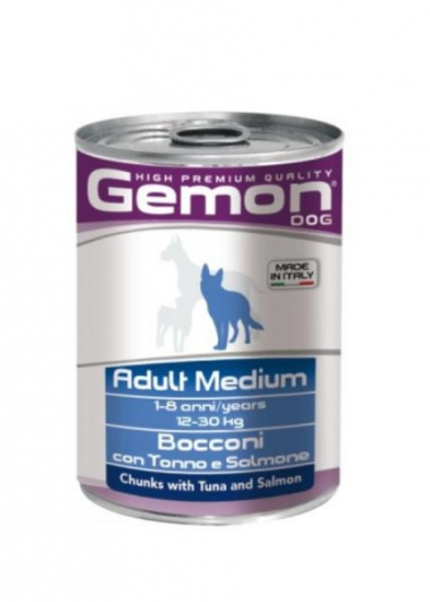 Gemon Dog Wet Medium Adult кусочки с тунцом и лососем