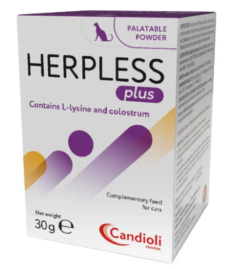 Порошок Candioli Herpless Plus для лечения вирусов герпеса у кошек и собак