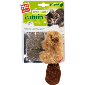 GiGwi Catnip Игрушка для котов Бобренок с кошачьей мятой