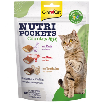 GimCat Nutri Pockets Country Mix - мікс м'ясних подушечок для котів