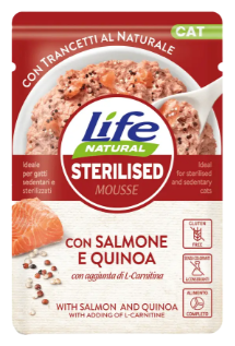 Вологий корм LifeCat sterilized salmon with quinoa з лососем та кіноа для стерилізованих котів