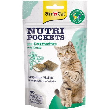GimCat Nutri Pockets Catnip & Multivitamin - подушечки с кошачьей мятой и витаминами для кошек