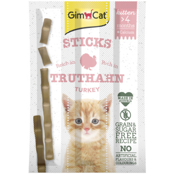 Gimcаt  Sticks Kitten с индейкой и кальцием