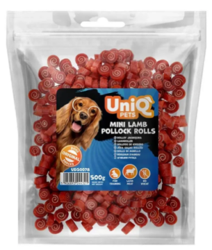 Лакомство для собак UniQ PETS Мини рулеты из баранины и трески