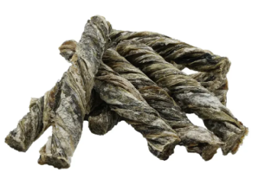 Лакомство для собак UniQ PETS Тонкие скрученные палочки из кожи рыбы