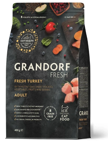 Grandorf FRESH TURKEY & SWEET POTATO ADULT CAT - Сухой корм для взрослых кошек индейка с бататом